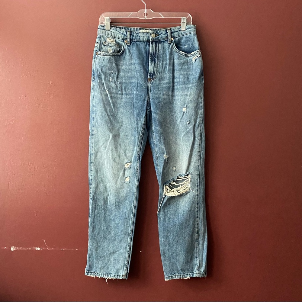 We The Free Free People Women’s Distressed Blue Boyfriend Jeans Size 28
